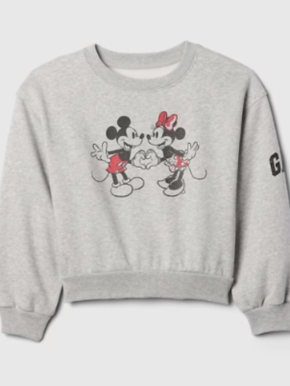 GAP Kids x Disney Mickey & Minnie Gray Crewneck Sweatshirt XXL Fits Women's XS/S
